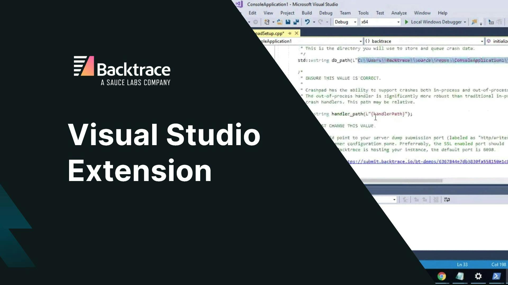 Backtrace Visual Studio Extension Tutorial