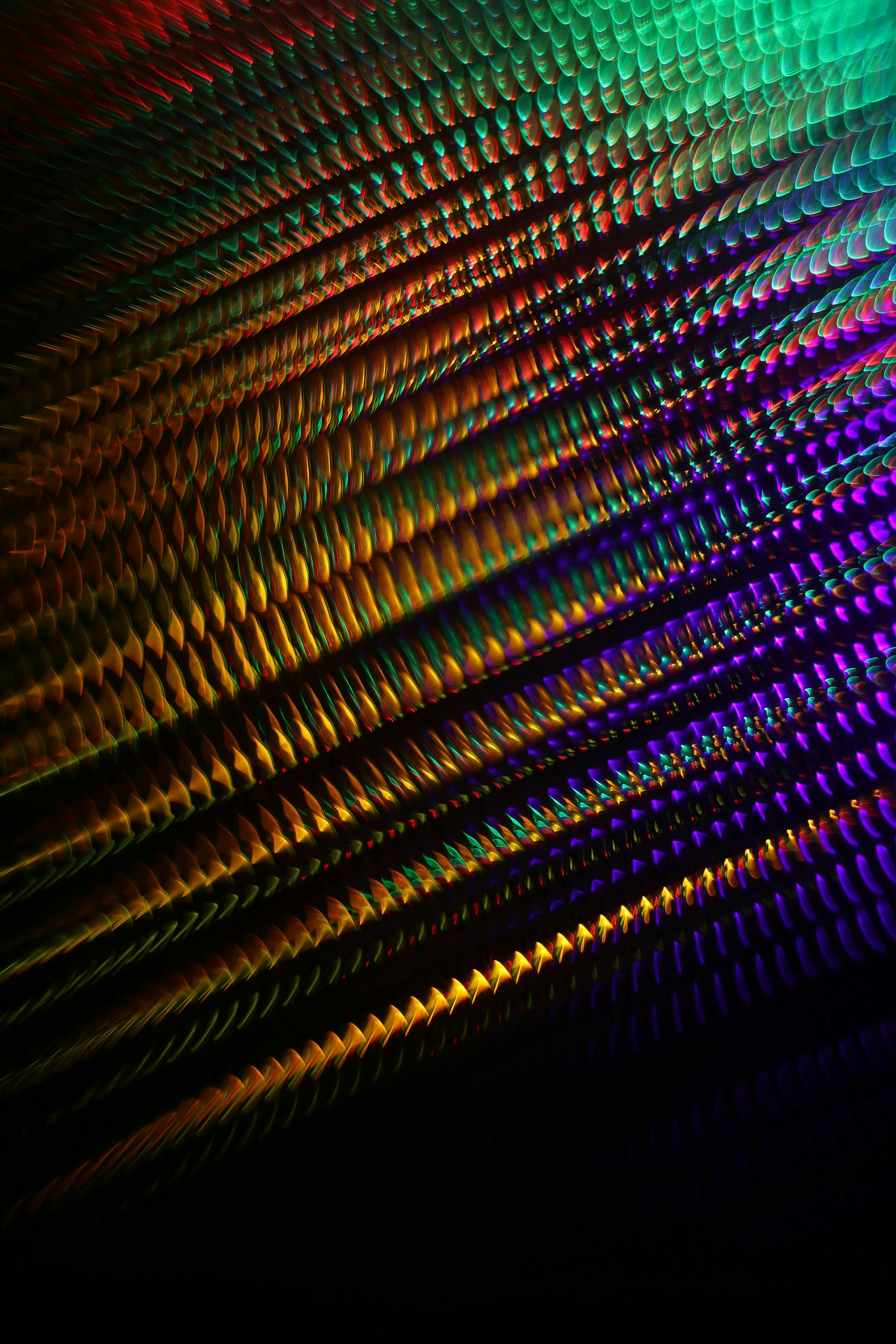 Hazy multi-colored lights on a dark background