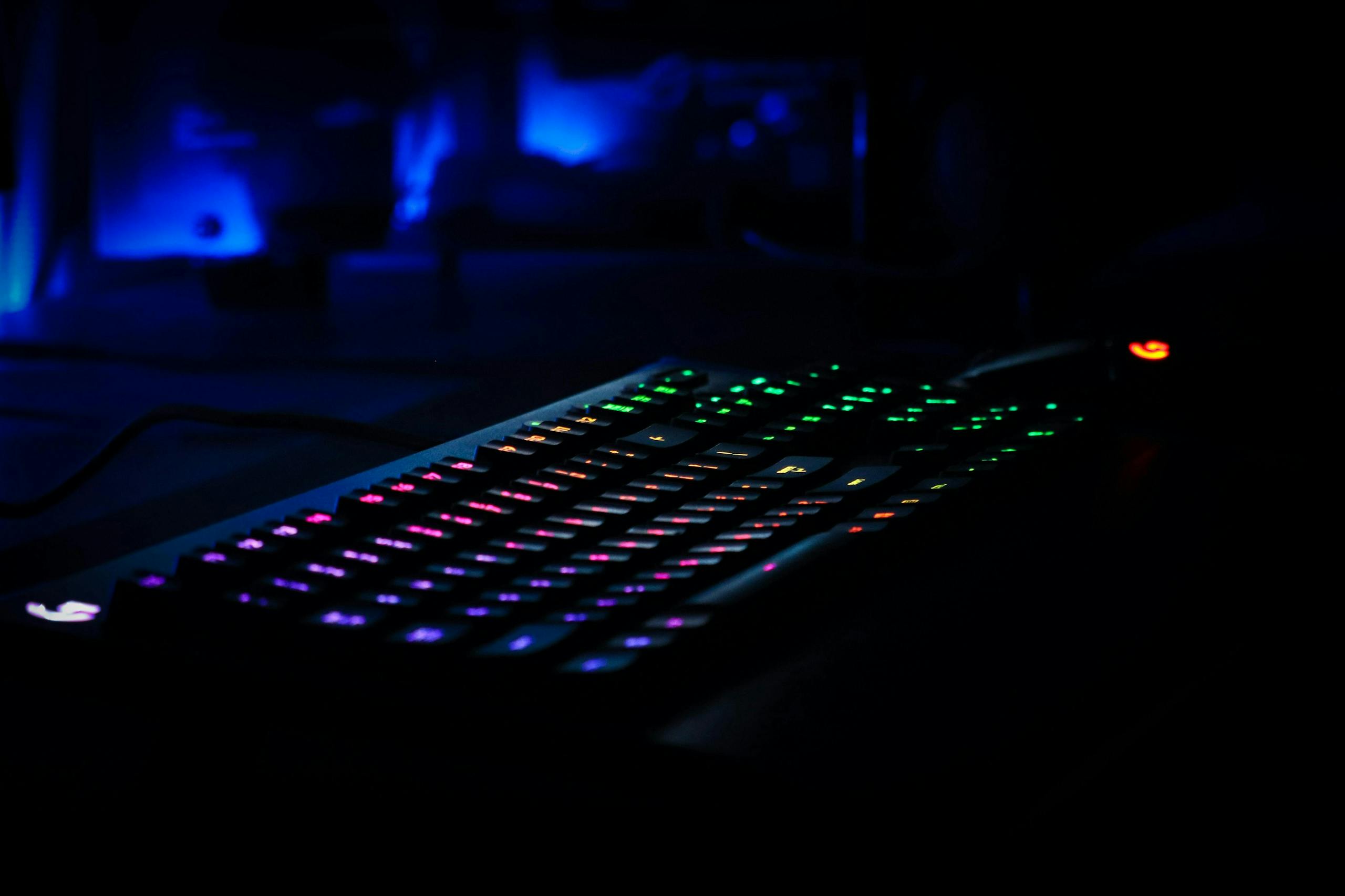 Colorful keyboard on a dark background